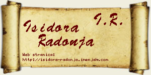 Isidora Radonja vizit kartica